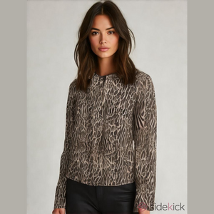 J. Crew Brown Patterned Leather Jacket